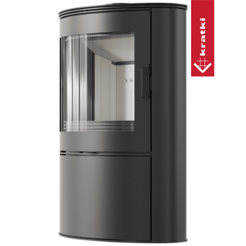 KRATKI krbová kamna KOZA AB 2 s ocelovou horní deskou - černá