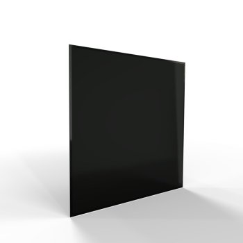 Sklo pod kamna - FLAMINGO Čtverec 1000x1000 mm, černé, fazeta / 6 mm