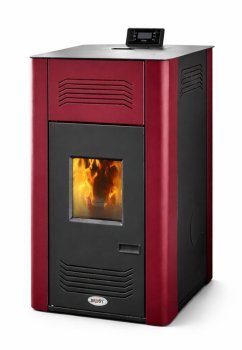 Peletová kamna s výměníkem BLIST Sahara 17, 17 kW, červená