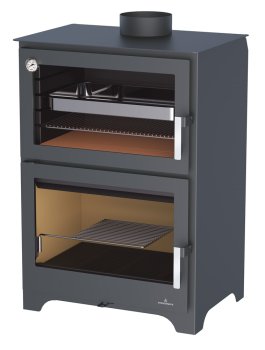 Krbová kamna BRONPI MURANO s troubou, 14 kW, černá