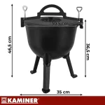 Litinový kotlík smaltovaný se stojanem Kaminer 27376, 10 l