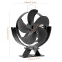 Ventilátor na kamna FLAMINGO pětilopatkový naklápěcí, černý