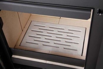 HAAS+SOHN krbová kamna NIVALA s výměníkem antracit, šedá dlažba