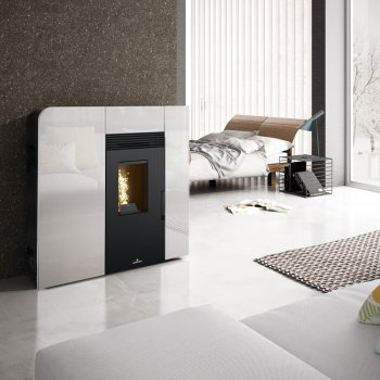 Peletová kamna Bronpi CLEO, 10 kW, bílá