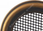 Krbová mřížka kulatá 125mm zlatá patina