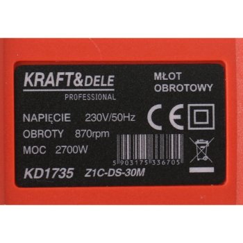 KRAFT&DELE Příklepové vrtací kladivo 2700 KD1735 SDS Plus