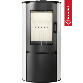 KRATKI krbová kamna KOZA AB s ocelovou horní deskou - červená kachle