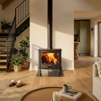 Krbová kamna NORDflam TORIA s bočním přikládáním, 11 kW, černá