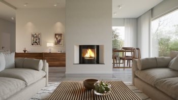 HS FLAMINGO krbová vložka AQUAFLAM 25 PANORAMA s výměníkem a manuální regulací