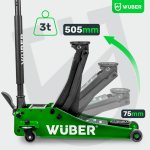 Nízkoprofilový hydraulický zvedák pojízdný WUBER W22021, 3T, 75-505 mm