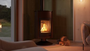 HS FLAMINGO krbová kamna MASTERFLAMME Grande II - hnědá - sametová