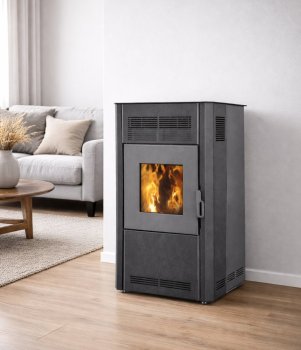 Peletová kamna BLIST Optima 10, 9 kW, černá