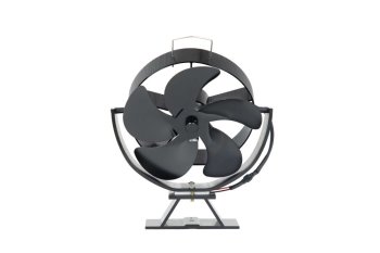 Ventilátor na kamna FLAMINGO pětilopatkový naklápěcí, černý