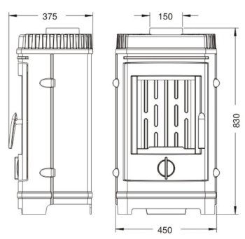 INVICTA krbová kamna CHATEL antracit 6137-44