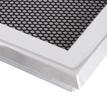 Krbová mřížka 16x16 cm, PREMIUM broušený chrom s žaluzií