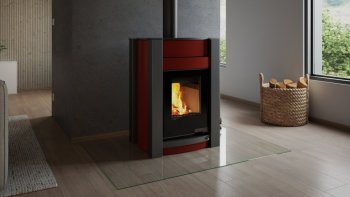 HS FLAMINGO krbová kamna AQUAFLAM VARIO KALMAR 11/7 kW - červená