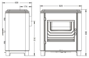 INVICTA krbová kamna CAROLO antracit 9162-44