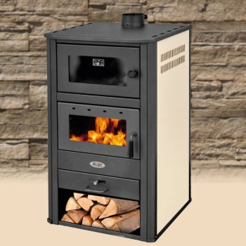 BLIST krbová kamna MILANO E s výměníkem a troubou - krémová