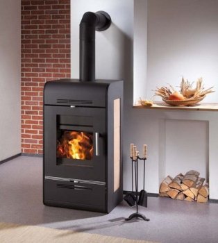 HAAS+SOHN krbová kamna ANDRUS s výměníkem barva černá, béžová dlažba