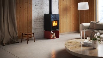 HS FLAMINGO krbová kamna DELUXE PENTAI - červená