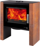 Kachlová kamna HAAS+SOHN DALE, 8 kW, černá zrzavá patina