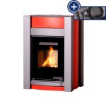 HS FLAMINGO krbová kamna AQUAFLAM VARIO KALMAR 11/5 kW - červená - elektronická regulace
