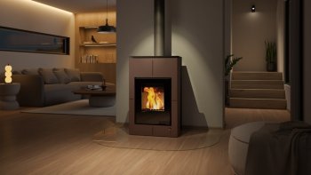 HS FLAMINGO krbová kamna AQUAFLAM VARIO SAPORO 11 kW - hnědá sametová (bez výměníku)