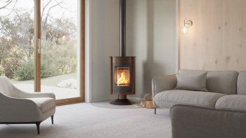 HS FLAMINGO krbová kamna MASTERFLAMME Medie II - hnědá - sametová