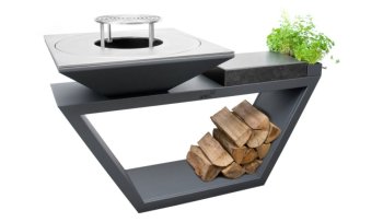 ARTISS Zahradní gril G4 Grafit s deskou z nerezové potravinářské oceli