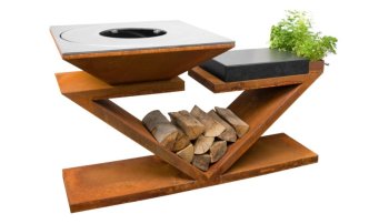 ARTISS Zahradní gril G5 Corten s deskou z nerezové potravinářské oceli