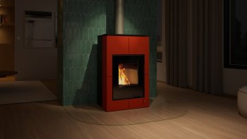 HS FLAMINGO krbová kamna AQUAFLAM VARIO SAPORO 11/7 kW - červená