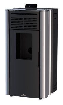 Peletová kamna Bronpi CORAL, 13 kW, stříbrná