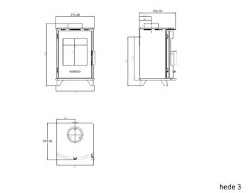 HEDE krbová kamna 3 - černá