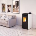 Peletová kamna Bronpi TINA, 6,3 kW, slonovina