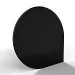 Sklo pod kamna - FLAMINGO Kapka 1100x1100 mm, černé, fazeta / 6 mm