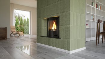 HS FLAMINGO krbová vložka AQUAFLAM 17 PANORAMA s výměníkem a základní regulací