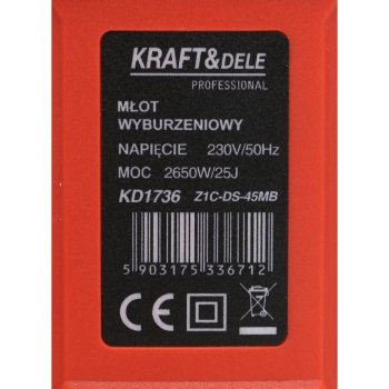 KRAFT&DELE Bourací kladivo 2650W 25J KD1736