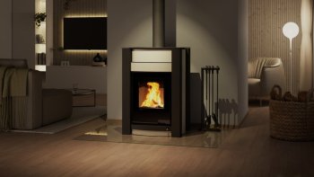 HS FLAMINGO krbová kamna AQUAFLAM VARIO KALMAR 11 kW - krémová (bez výměníku)