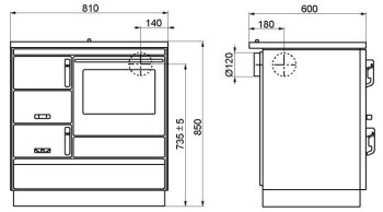 KVS MORAVIA sporák na pevná paliva VSP 9103.1312 chromové doplňky pravý -bílá, , litinová plotna