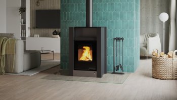 HS FLAMINGO krbová kamna AQUAFLAM VARIO LEND 11/7 kW - šedá - elektronická regulace