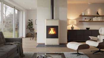 HS FLAMINGO krbová kamna AQUAFLAM 17 s výměníkem základní regulace krémová