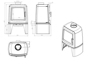 Krbová kamna NORDflam CARINI, 8,4 kW, černá