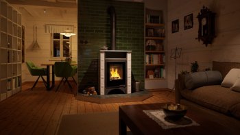 Kachlová kamna AQUAFLAM VARIO PERU 11/7kW, kachle bílá