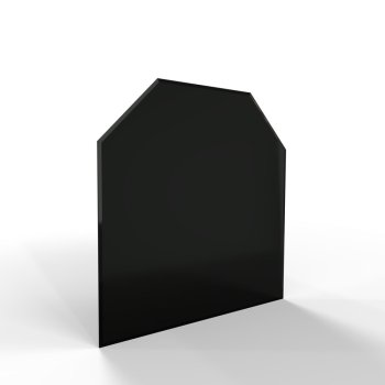 Sklo pod kamna - FLAMINGO Šestihran 1000x1000 mm, černé, fazeta / 6 mm