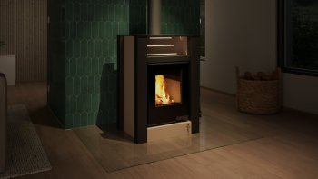 HS FLAMINGO krbová kamna AQUAFLAM VARIO LEND 11/7 kW - krémová - elektronická regulace