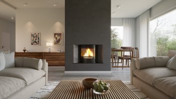 HS FLAMINGO krbová vložka AQUAFLAM 25 PANORAMA s výměníkem a manuální regulací