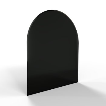 Sklo pod kamna - FLAMINGO Oblouk 1000x1200 mm, černé, fazeta / R500 / 6 mm