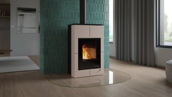 HS FLAMINGO krbová kamna AQUAFLAM VARIO SAPORO 11/7 kW - krémová - elektronická regulace