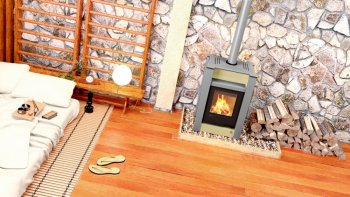 HS FLAMINGO krbová kamna AQUAFLAM VARIO LEND 11/7 kW - olivová