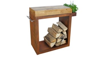 ARTISS Stůl Corten velký 80 x 45 x 91 cm - dřevo